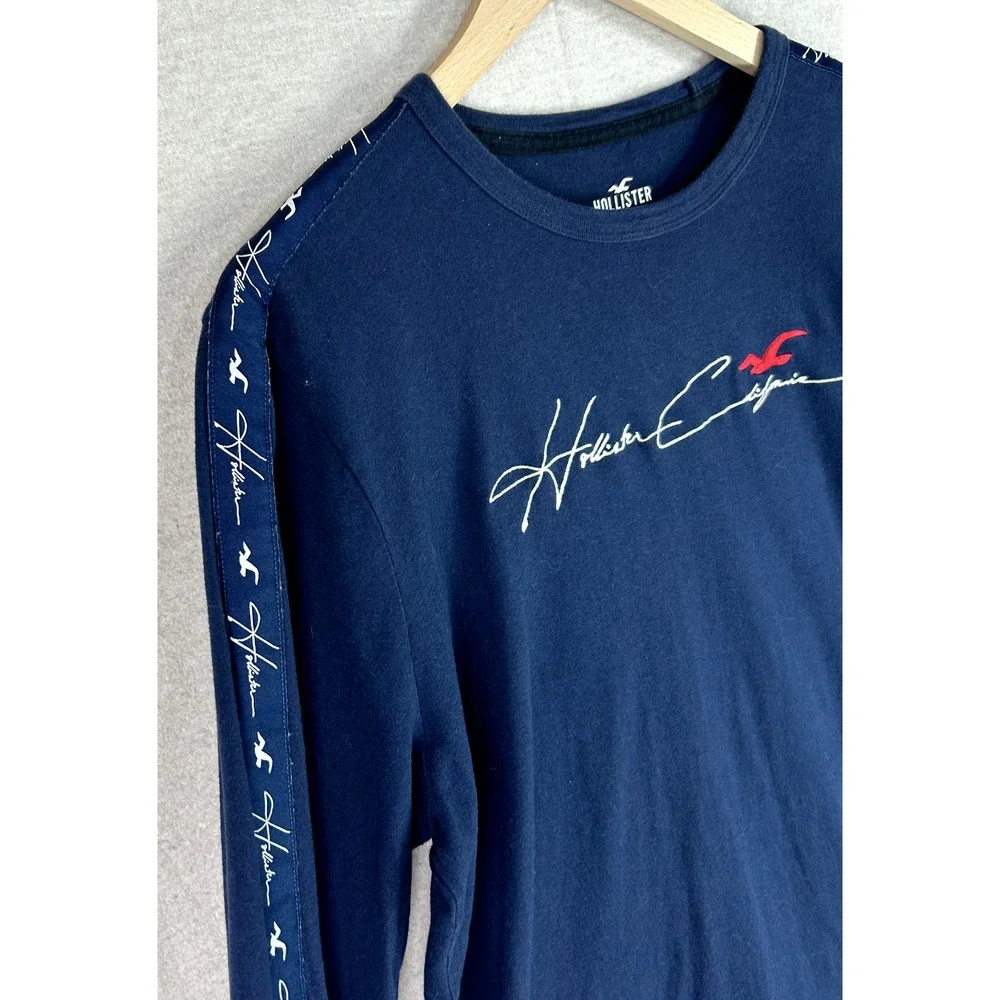 Vintage Holister Mens Y2K Long Sleeve Shirt Size Large Spellout Logo‎ Preppy 90s